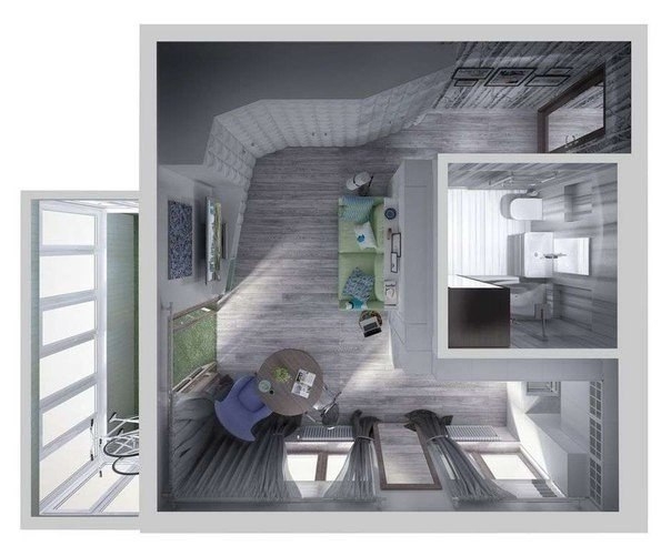 Дизайн-проект квартиры в 34 кв. м