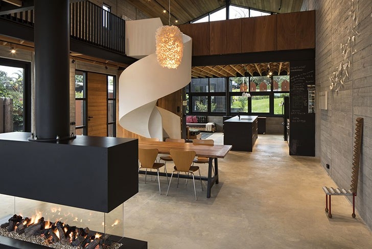 Современный дом правильной формы в Новой Зеландии