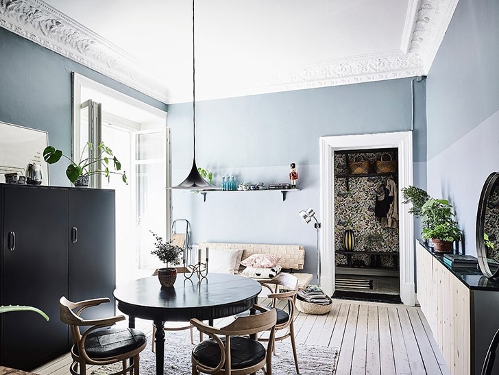 Смелые цветовые решения в квартире в Швеции