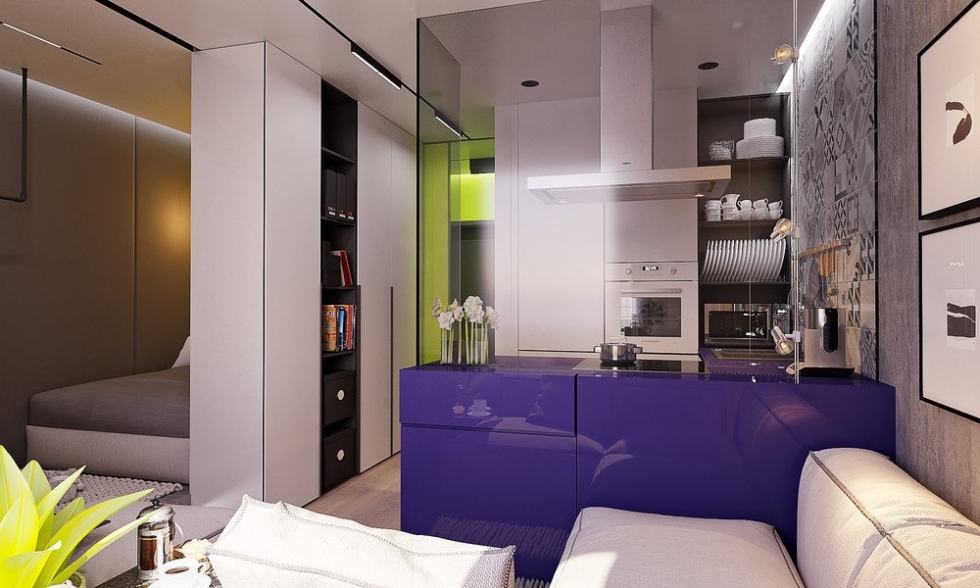 Дизайн-проект однокомнатной квартиры с отдельным спальным местом