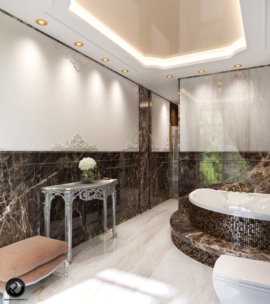 Дизайн шикарной ванной комнаты