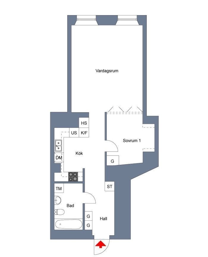 Шведская квартира в 61 м²
