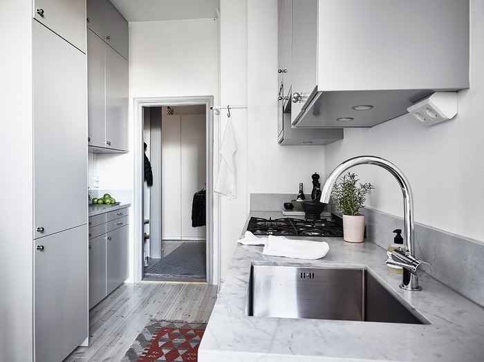 Шведская двушка 54 м² с очень узкой кухней