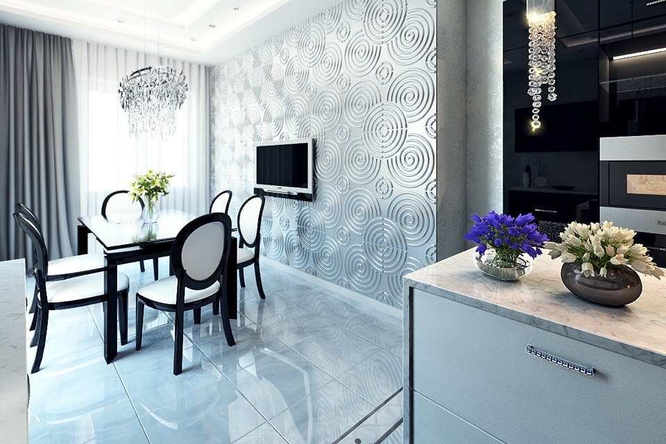 Дизайн гостиной-кухни от Никитиной Юлии г. Рыбинск.