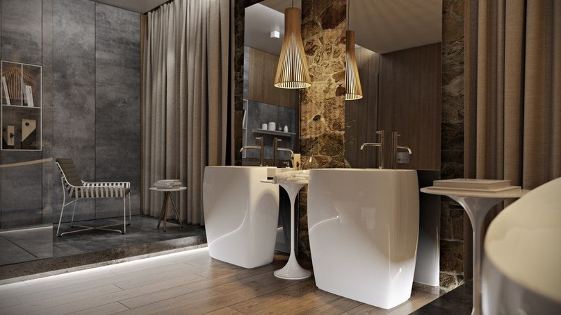 Проект ванной комнаты в современном стиле
