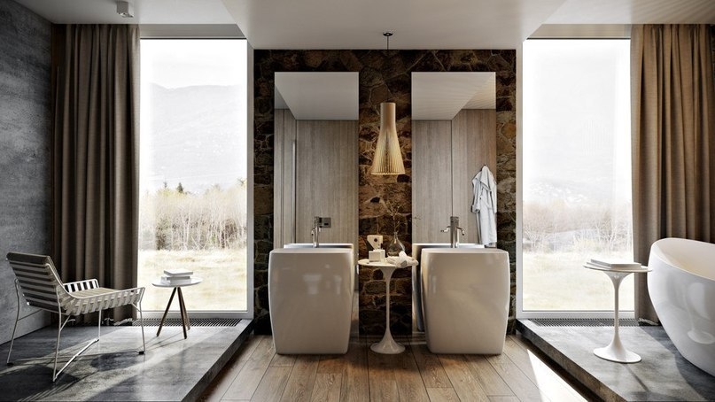Проект ванной комнаты в современном стиле