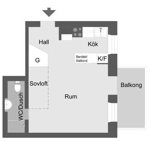 Крохотная квартира в скандинавском стиле