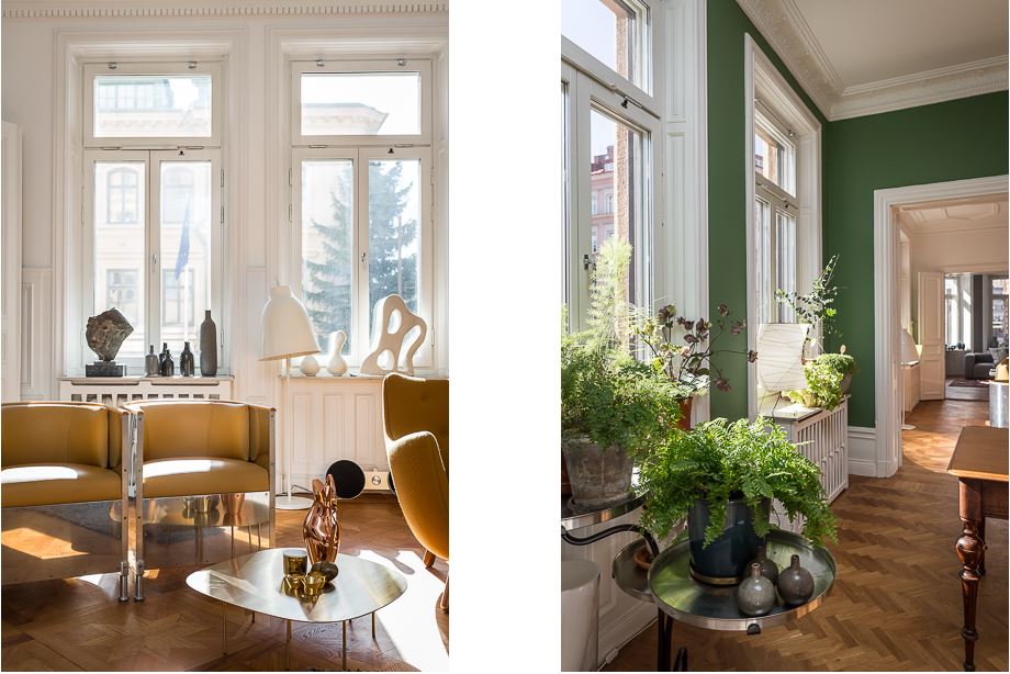 Квартира в Стокгольме с шикарной лепниной и потолочной росписью