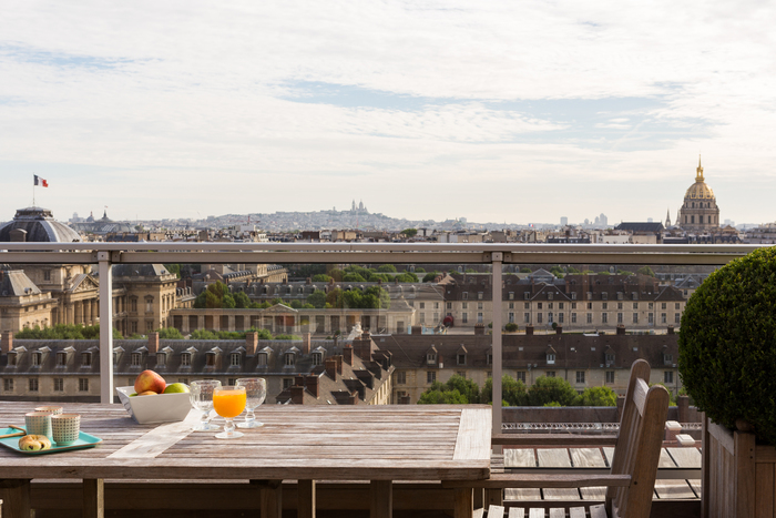 Парижская квартира в экостиле с завидной верандой и видом на Эйфелевую башню