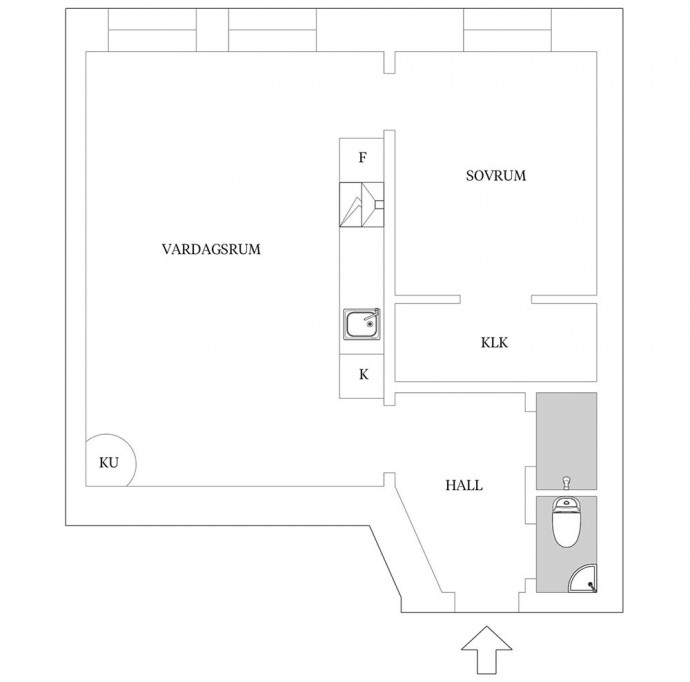 Квартира площадью 33 м2 в Стокгольме