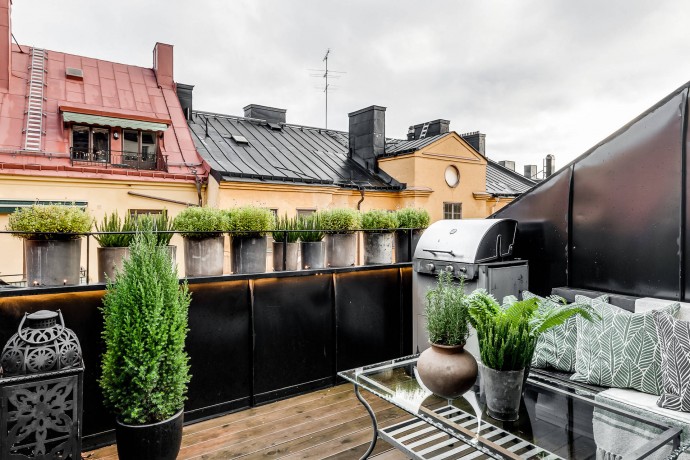 Мансардная квартира-лофт площадью 150 м2 в Стокгольме