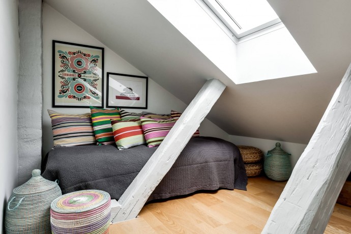Мансардная квартира-лофт площадью 150 м2 в Стокгольме
