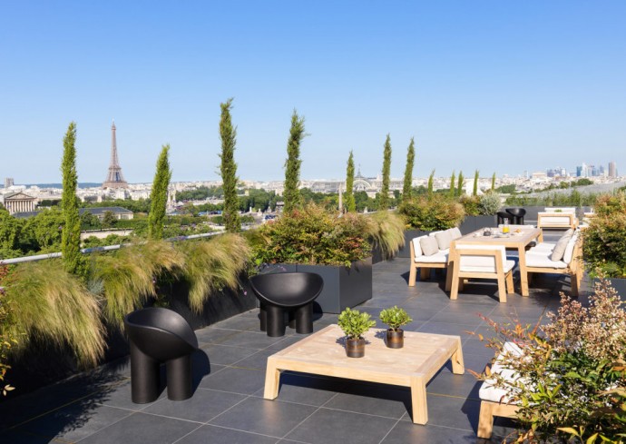 Пентхаус на крыше парижского отеля Le Meurice