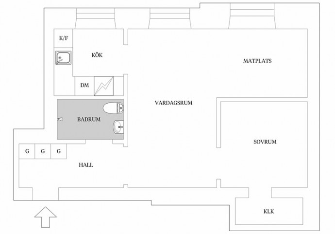 Шведская квартира площадью 44 м2