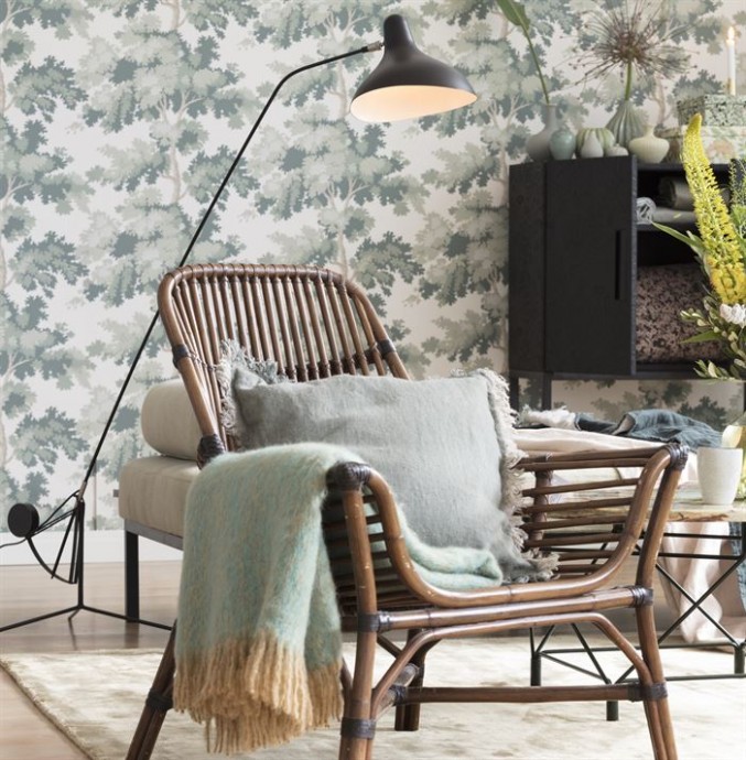 Растения, гармонично сочетающиеся с текстилем, обоями и мебелью, в интерьерах от шведских дизайнеров
