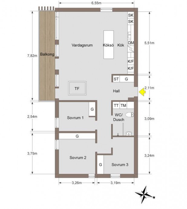 Шведская квартира-лофт площадью 95 м2 Шведская квартира-лофт площадью 95 м2
