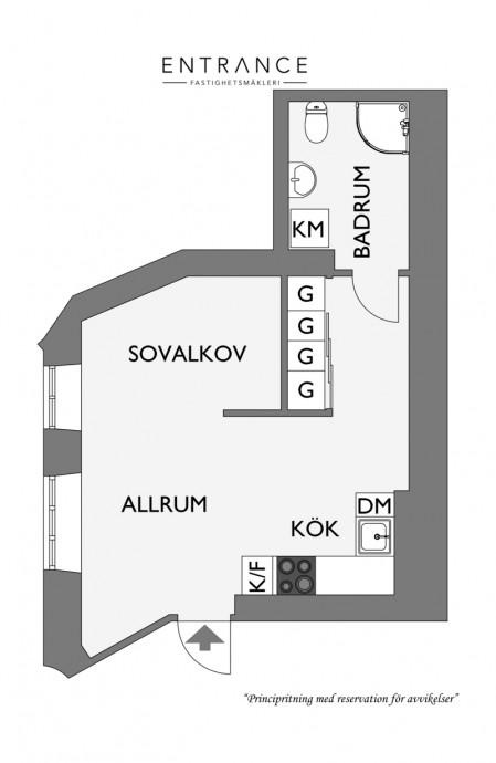 Студия площадью 31 м2 в Гётеборге