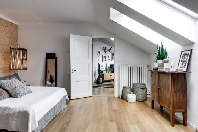 Мансардная квартира-лофт площадью 150 м2 в Стокгольме