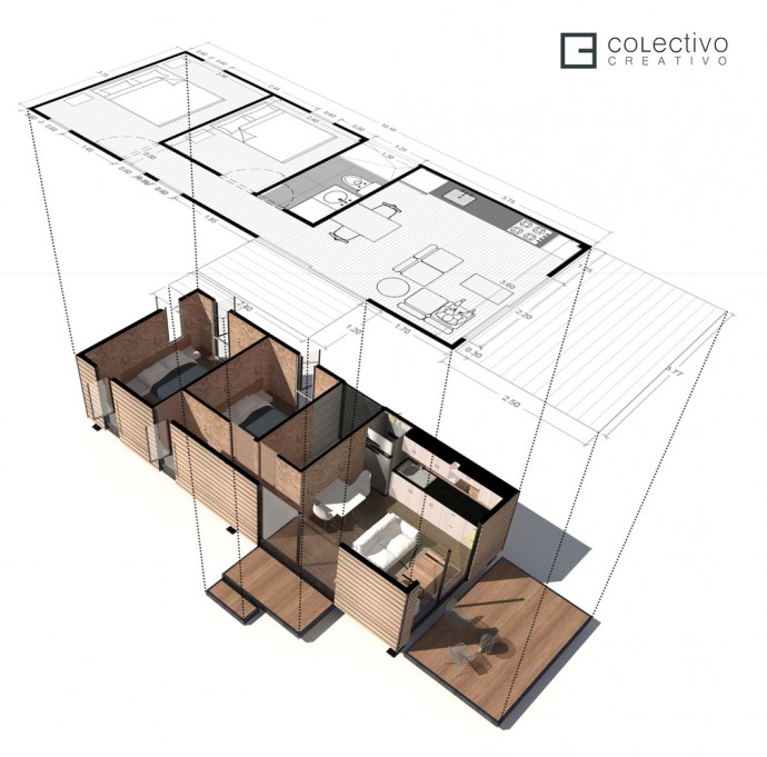 Мини-дом площадью 38 м2 от колумбийской компании Colectivo Creativo