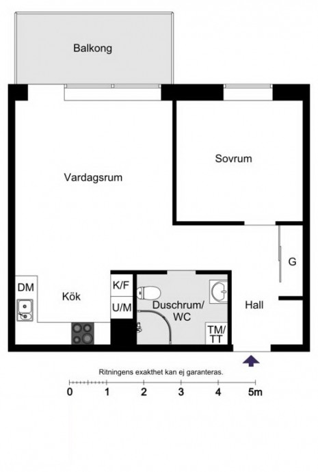 Квартира площадью 50 м2 в Стокгольме
