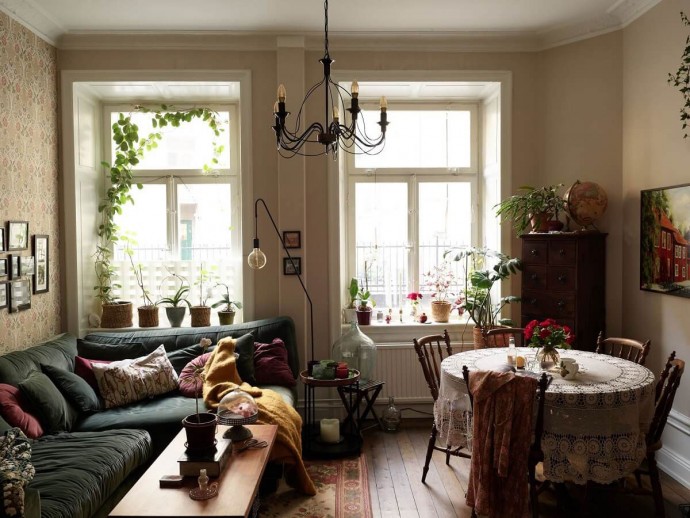 Винтажный интерьер квартиры в Стокгольме