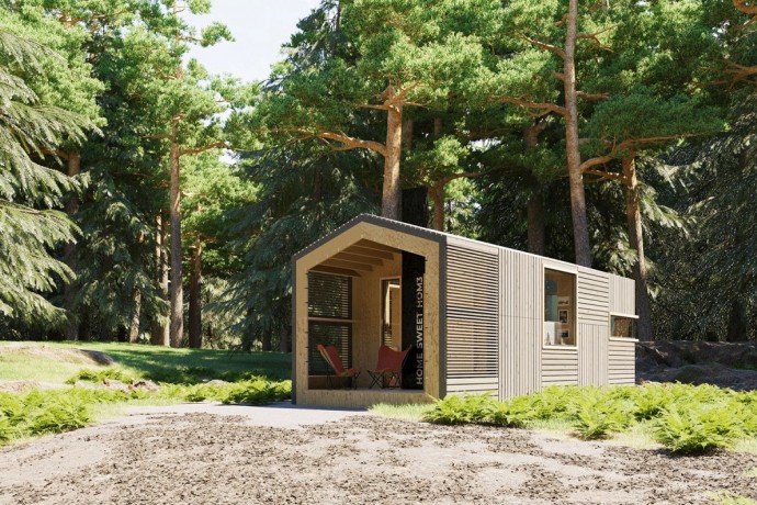 Модульный деревянный мини-дом площадью 9 м2 стоимостью 41 000 евро
