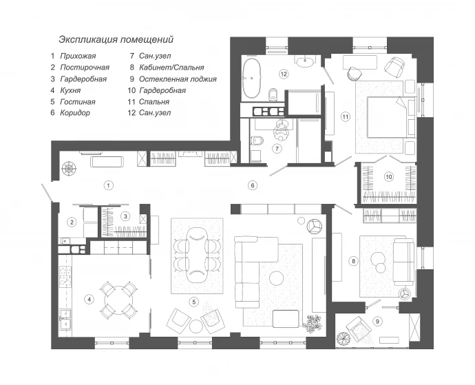 Квартира площадью 145 м2 в Минске