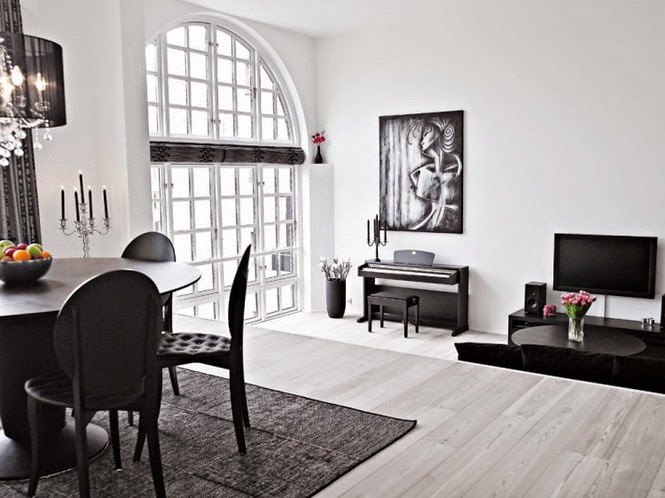 Контрастный интерьер квартиры в Копенгагене