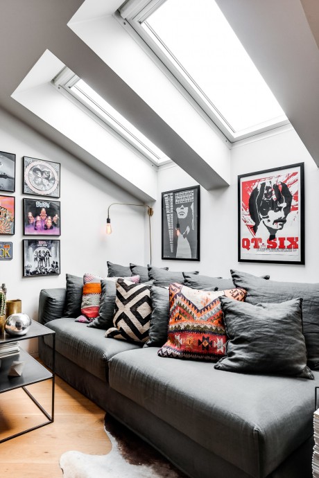 Мансардная квартира-лофт площадью 150 м2 в Стокгольме