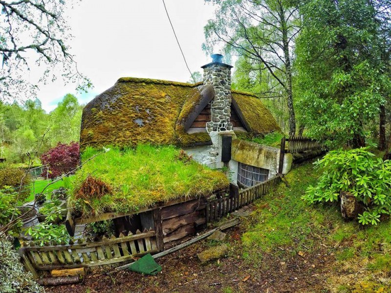 Удивительный дом в стиле хоббитов, расположенный недалеко от деревни Томач в Шотландии