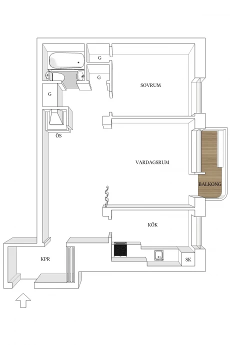 Квартира площадью 63 м2 в Швеции