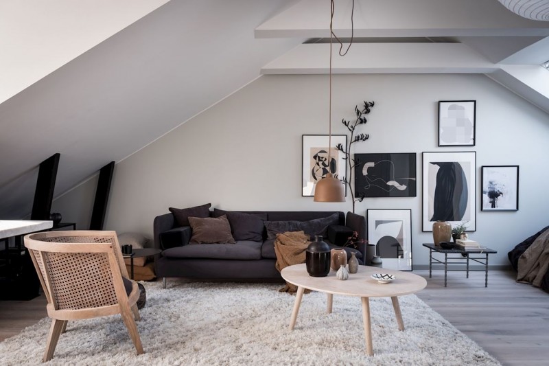 Мансардная квартира-студия в Швеции