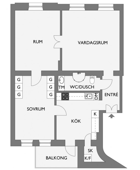 Квартира площадью 92 м2 в Гётеборге