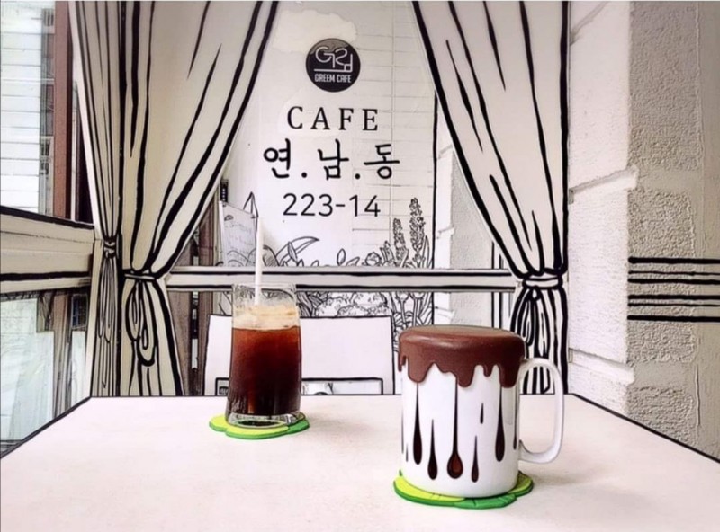 Уникальный дизайн Greem Caf&eacute; в Сеуле