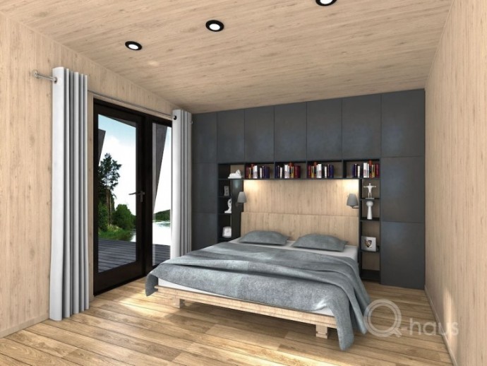 Дизайн-проект дома с двумя спальнями площадью 77 м2