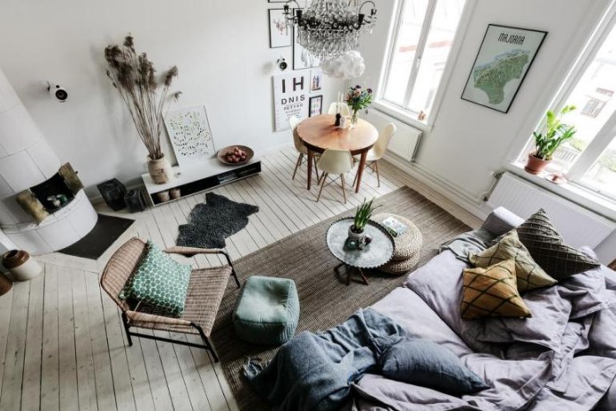 Уютная двухуровневая квартира в Стокгольме