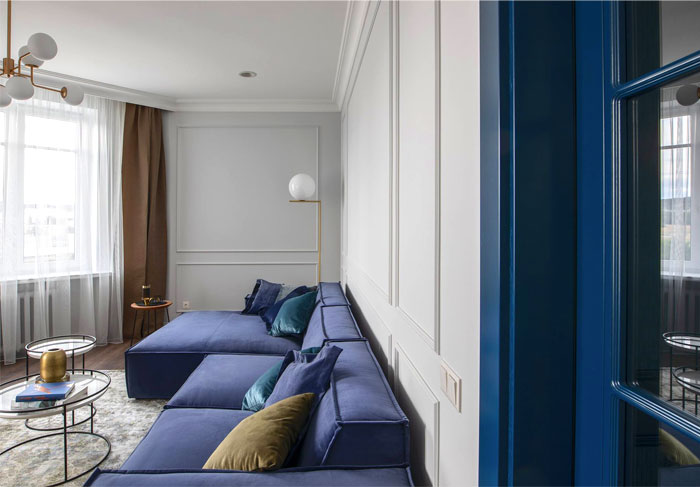 Палитра от бледно-голубого до глубокого индиго в интерьере литовской квартиры 2