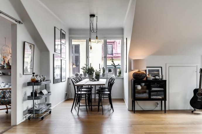 Мансардная квартира-лофт площадью 150 м2 в Стокгольме