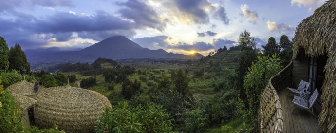 Отель-лодж Bisate Lodge на территории Национального парка Вулканов в северной части Руанды