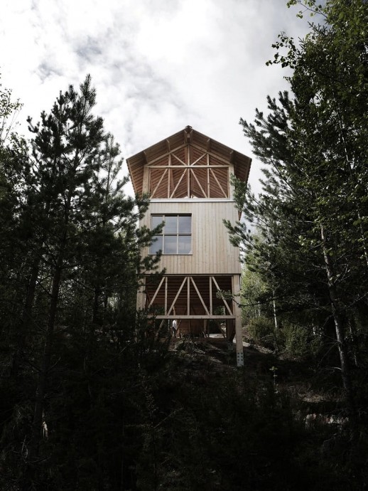 Один из 4-х домов отеля Bergaliv Landscape на склоне горы в Орбадене, Швеция
