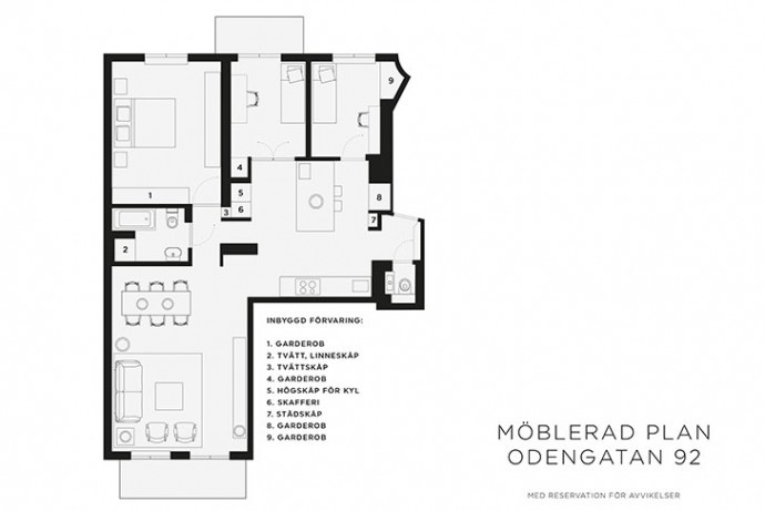 Квартира площадью 94 м2 в Стокгольме