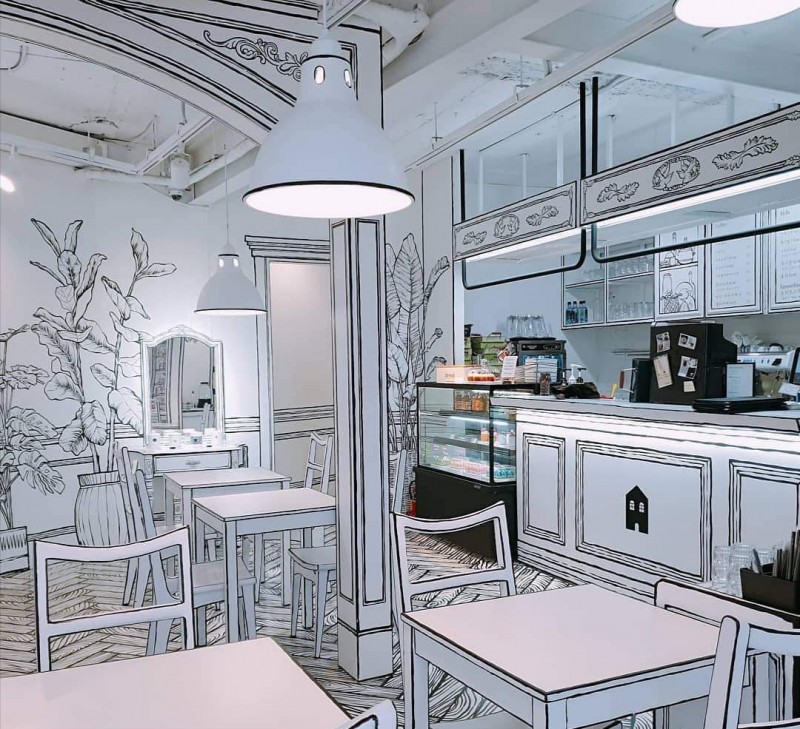 Уникальный дизайн Greem Caf&eacute; в Сеуле