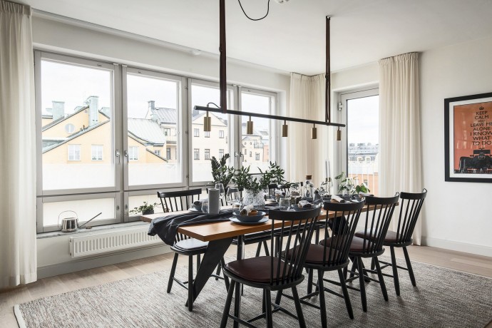 Двухуровневая квартира с террасой в Швеции (217 м2 + терраса 40 м2)