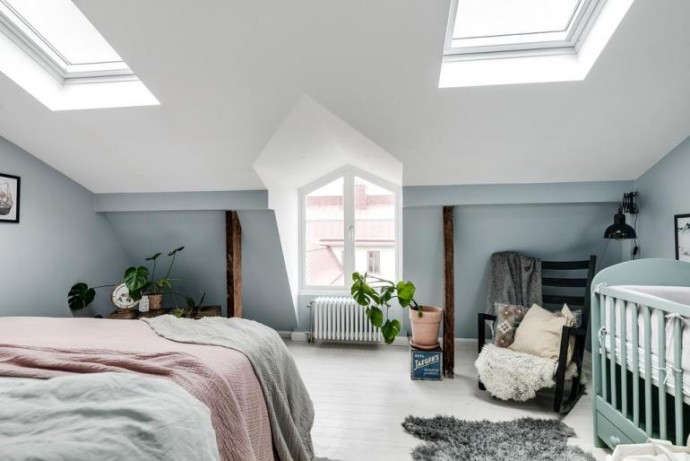 Уютная двухуровневая квартира в Стокгольме