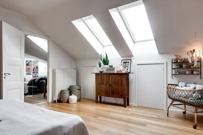 Мансардная квартира-лофт площадью 150 м2 в Стокгольме