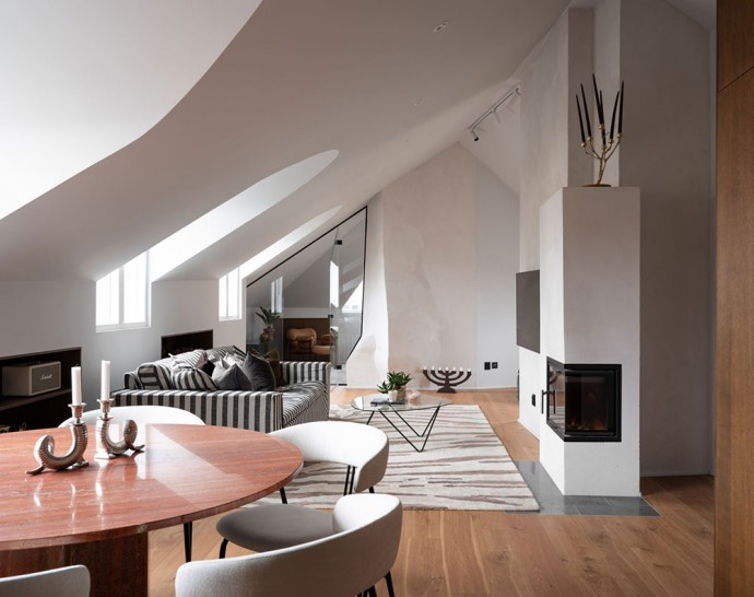 Стильная мансардная квартира под крышей старого дома в Стокгольме Стильная мансардная квартира под крышей старого дома в Стокгольме