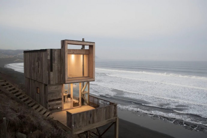 Дизайнерская хижина с видом на Тихий океан в Чили