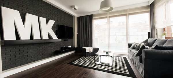 Квартира в Польше, оформленная в черно-белой цветовой гамме