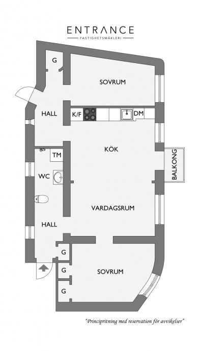 Квартира в доме 1913 года постройки в Гётеборге (87 м2)