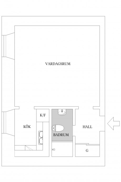 Квартира-студия площадью 28 м2 в Швеции